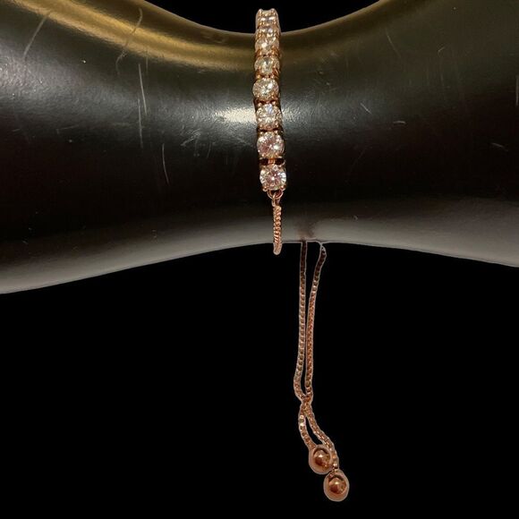 Rose Gold CZ Slide Bracelet - Picture 2 of 9